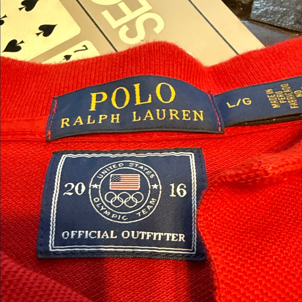 Polo by Ralph Lauren mens Red Olympic Team Polo Shirt - Picture 3 of 4